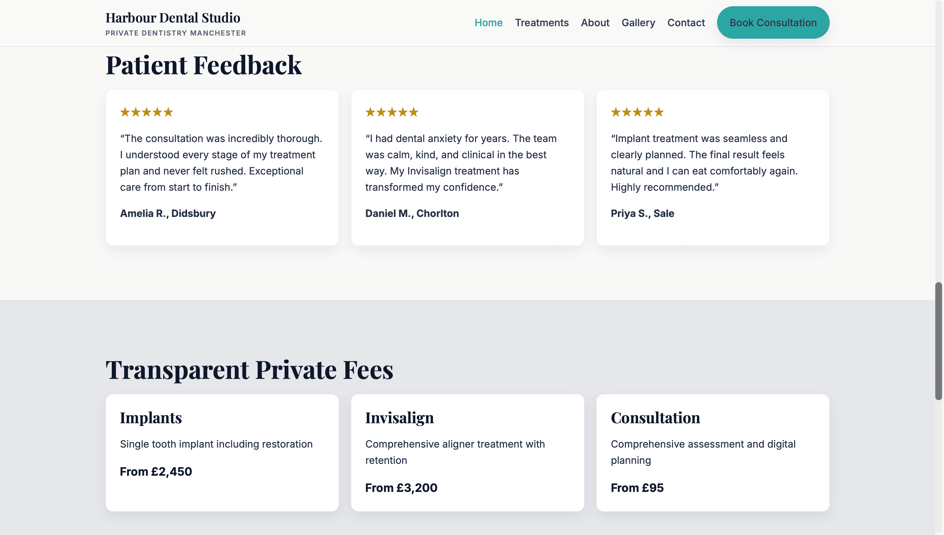 Implant and Invisalign pages