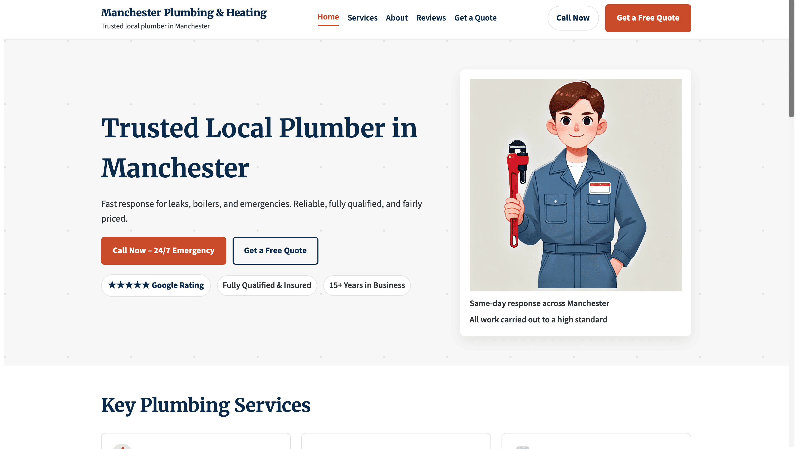 Plumbing services website